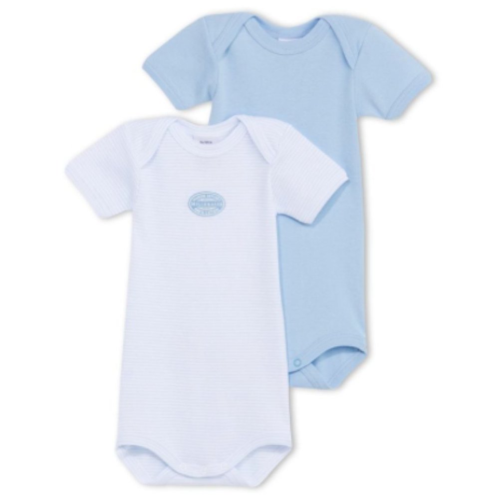 Onesie Pinstripe x2, Blue